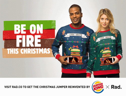 Burger King’s Ridiculous Christmas Sweater Puts a Burning Yule Log on Your Belly